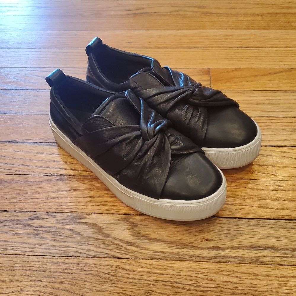Rebecca Minkoff Black Slip-On Sneakers with Knot Detail